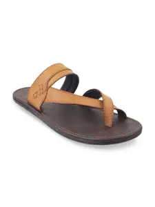 WALKWAY by Metro Men Tan Brown Textured Sandals