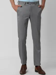 Peter England Peter England Men Grey Slim Fit Solid Formal Trousers