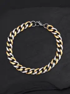 Tistabene Men Gold-Toned & Silver-Plated Link Bracelet