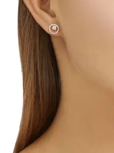 SWAROVSKI Rose-Gold Plated Creativity Circle Pierced Earrings