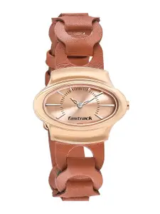 Fastrack Women Rose Gold Analogue Watch 6004WL01