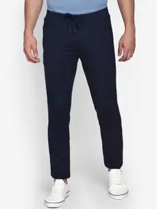beevee Men Navy Blue Solid Straight-Fit Track Pants