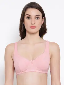 Clovia Pink Solid Non-Wired Non Padded Everyday Bra BR2038P223