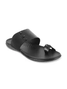 Mochi Men Black Leather Sandals