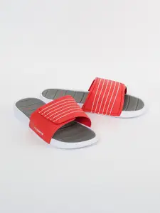 Fame Forever by Lifestyle Boys Red & White Striped Sliders