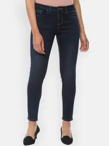 Van Heusen Woman Navy Blue Regular Fit Mid-Rise Clean Look Stretchable Jeans