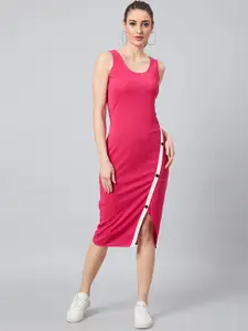 Athena Women Pink Solid Sheath Dress