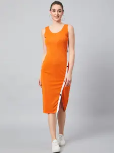 Athena Women Orange Solid Sheath Dress