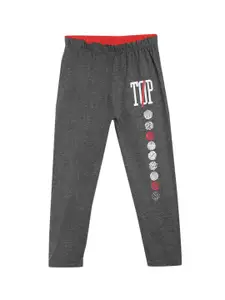 SWEET ANGEL Boys Charcoal Grey Solid Straight-Fit Track Pants