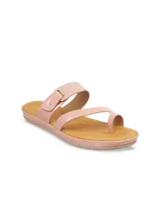 Metro Women Pink Solid One Toe Flats