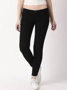 High Star Women Black Slim Fit Mid-Rise Clean Look Stretchable Jeans