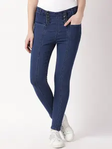 High Star Women Blue Slim Fit High-Rise Clean Look Stretchable Jeans