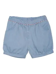 MINI KLUB Girls Blue Solid Regular Fit Shorts