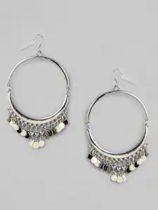 Rubans Silver-Plated Circular Hoop Earrings