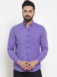 JAINISH Men Purple Classic Regular Fit Solid Casual Shirt