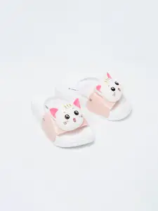 Fame Forever by Lifestyle Girls Pink & White Printed Sliders