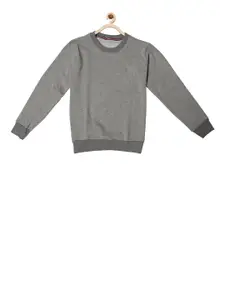 TINY HUG Boys Grey Colourblocked Sweatshirt