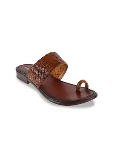 Metro Women Tan Brown Textured Comfort Heels