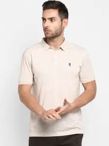 Red Tape Men Beige Solid Polo Collar T-shirt