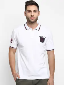 Red Tape Men White Solid Polo Collar T-shirt