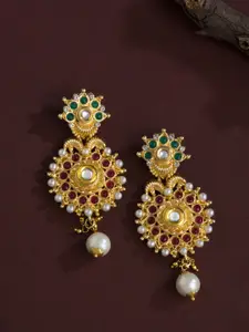 E2O Gold-Plated & White Oval Drop Earrings