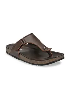 SHENCES Men Brown Comfort Sandals
