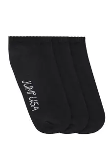 JUMP USA Men Pack of 3 Black Solid Shoe Liners