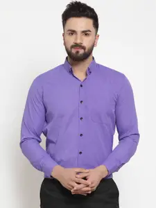 JAINISH Men Purple Classic Regular Fit Solid Formal Shirt