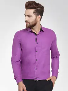 JAINISH Men Purple Classic Regular Fit Solid Formal Shirt