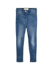 NEXT Girls Blue Regular Fit Mid-Rise Clean Look Stretchable Jeans