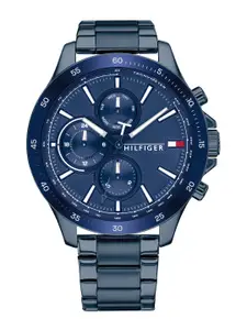 Tommy Hilfiger Bank Men Navy Blue Analogue Chronograph Watch TH1791720