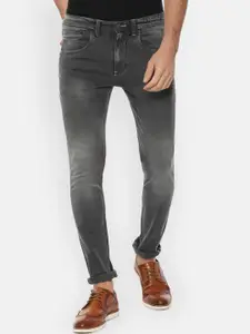V Dot Men Grey Skinny Fit Mid-Rise Clean Look Stretchable Jeans