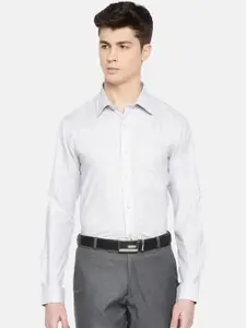 Jansons Men Grey Regular Fit Solid Formal Shirt