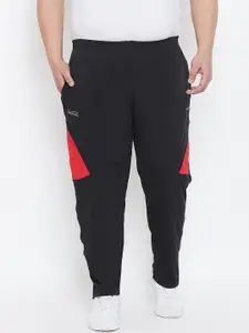 bigbanana Plus Size Men Black Solid Track Pants