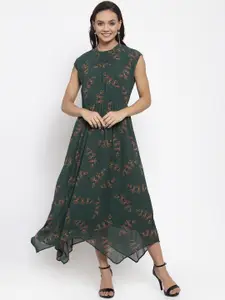 Gipsy Women Green & Brown Printed Maxi Dress