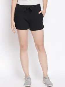 Ajile by Pantaloons Women Black Solid Regular Fit Sports Shorts