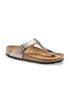 Birkenstock Gizeh Graceful Taupe Regular Width Birko-Flor Thong Sandals