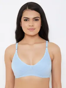 Clovia Turquoise Blue Solid Non-Wired Non Padded Everyday Bra BR0227U0332B