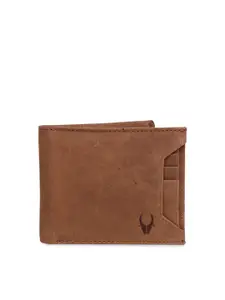 WildHorn Men Tan Brown Solid RFID Protected Genuine Leather Two Fold Wallet