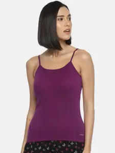 Fruit of the Loom Pure Cotton Ribbed Camisole FCAS01-N-A1S8-PLUM CASPIA