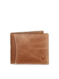 WildHorn Men Tan Brown Solid RFID Protected Genuine Leather Two Fold Wallet