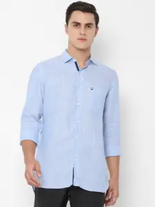 Allen Solly Men Blue Slim Fit Striped Linen Casual Shirt