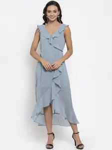 Gipsy Women Blue Solid Wrap Dress