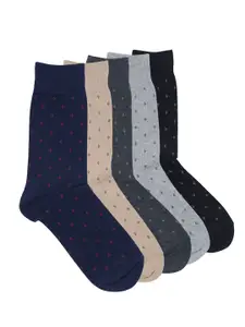 Balenzia Men Pack of 5 Assorted Polka Calf-Length Socks