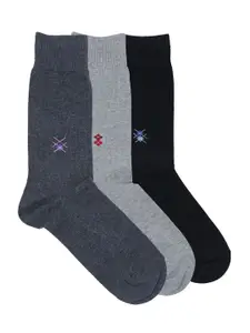 Balenzia Men Pack Of 3 Assorted Patterned Calf-Length Socks