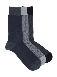 Balenzia Men Pack of 3 Assorted Zig Zag Calf-Length Socks
