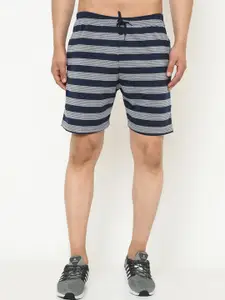 VIMAL JONNEY Men Navy Blue & White Striped Regular Shorts