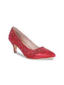 Sherrif Shoes Women Red Embellished Pumps