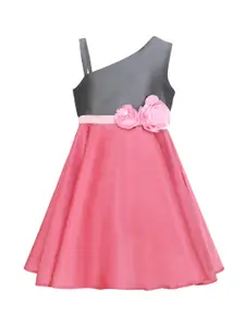 A Little Fable Girls Grey Rose Charm Dress