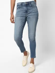 AMERICAN EAGLE OUTFITTERS Women Blue Super Skinny Fit Mid-Rise Clean Look Stretchable Jeans